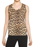 BLUMARINE - LEOPARD KASCHMIR SEIDEN STRICK TOP