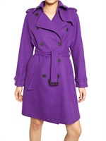 BLUMARINE - WOOL CASHMERE CLOTH TRENCH COAT