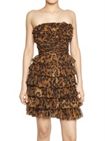BLUGIRL - LEOPARD DRUCK SEIDEN GEORGETTE KLEID