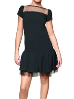 RED VALENTINO - CREPE UND TÜLL KLEID