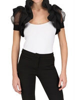 RED VALENTINO - WOOL KNIT TULLE SHRUG SWEATER