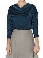 CARVEN - GATHERED TECHNICAL SATIN SHIRT