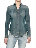 CYCLE - FITTED DENIM STRETCH SHIRT