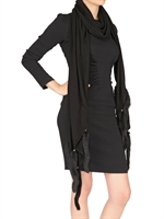 HOTEL PARTICULIER - MINKTAIL TRIM WOOL CASHMERE KNIT SCARF