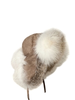 HOTEL PARTICULIER - FAWNLIGHT FOX FUR ON PSUEDE HAT