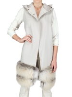 CHICCA LUALDI BEEQUEEN - FOX FUR BOTTOM WOOL CLOTH VEST