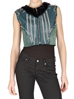 STEFANO DE LELLIS - CRISTAL MINK SMOOTH AND SUEDE VEST
