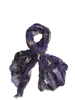 813 - SCIARPA IN MODAL E CASHMERE STAMPA STELLE - CELESTE