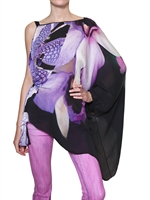 ROBERTO CAVALLI - EINE SCHULTER BEDRUCKTES SEIDEN CHIFFON HEMD