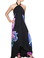 ROBERTO CAVALLI - FLOWER PRINT CHIFFON LONG DRESS