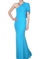 ROBERTO CAVALLI - SNAKE JEWEL VISCOSE JERSEY LONG DRESS