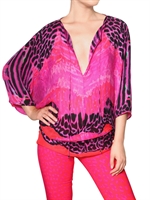 ROBERTO CAVALLI - BLUMEN BEDRUCKTES SEIDEN CHIFFON HEMD