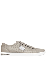 DOLCE & GABBANA - UK  LOGO PLAQUET PERFORATED SNEAKERS