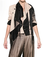 ANN DEMEULEMEESTER - PAILLETTEN FRANSEN BAUMWOLL CANVAS JACKE