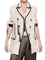 ANN DEMEULEMEESTER - SEIDEN FRANSEN BAUMWOLL BROCADE JACKE