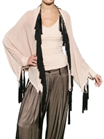 ANN DEMEULEMEESTER - VISKOSE FRANSEN SEIDEN GEORGETTE CAPE HEMD