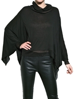 ANN DEMEULEMEESTER - MAGLIA DI COTONE MODAL E TULLE DI SETA