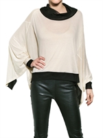 ANN DEMEULEMEESTER - MAGLIA DI COTONE MODAL E TULLE DI SETA