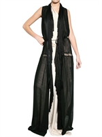 ANN DEMEULEMEESTER - VISKOSE FRANSEN WOLL GAUZE WESTE