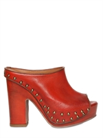 STRATEGIA - 130MM LEATHER SABOT SANDALS