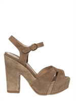 STRATEGIA - 130MM NUBUCK & FABRIC SANDALS