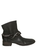 STRATEGIA - 30MM LEATHER ANKLE STUDS BOOTS