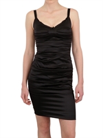 DOLCE & GABBANA - STRETCH SILK SATIN DRESS - BLACK