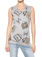 DOLCE & GABBANA - BAGS PRINT COTTON JERSEY TANK TOP