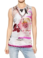 DOLCE & GABBANA - PRINTED ABOTAI SILK COTTON JERSEY TOP