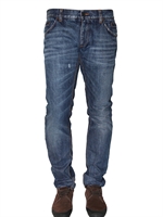 DOLCE & GABBANA - 19CM DISTRESSED DENIM GOLD FI JEANS