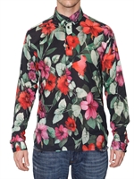 DOLCE & GABBANA - BLUMEN DRUCK BAUMWOLL MUSLIN HEMD