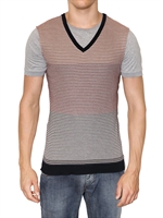 DOLCE & GABBANA - GESTREIFTER STRICK & JERSEY KURZER SWEATER