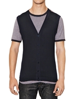 DOLCE & GABBANA - GESTREIFTES STRICK T-SHIRT SWEATER