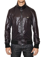 DOLCE & GABBANA - GIACCA SPORTIVA IN NYLON LUCIDO CON PLACCA CON LOG