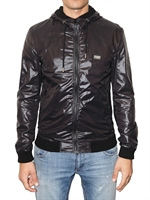DOLCE & GABBANA - GIACCA SPORTIVA IN NYLON LUICIDO CON CAPPUCCIO