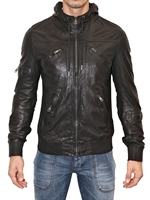 DOLCE & GABBANA - WASHED NAPPA KAPUZEN LEDER JACKE