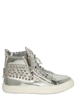 GIUSEPPE ZANOTTI - SPIEGEL LEDER NIETEN HOHE SNEAKERS