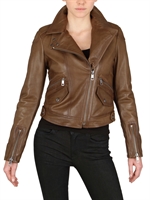 BURBERRY BRIT - GESTEPPTE BIKER LEDER JACKE