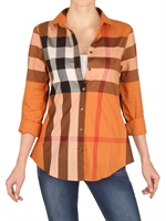BURBERRY BRIT - GIANT EXPLODED KARIERTES BAUMWOLL VOILE HEMD