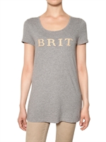 BURBERRY BRIT - BRIT EMBROIDERED COTTON JERSEY T-SHIRT