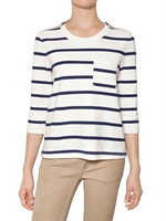 BURBERRY BRIT - LORI STRIPED VISCOSE JERSEY T-SHIRT