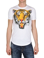 DSQUARED - TIGER PRINTED COTTON JERSEY T-SHIRT