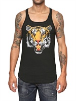 DSQUARED - TIGER PRINT JERSEY TANK TOP
