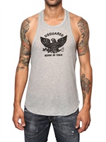 DSQUARED - EAGLE PRINTED JERSEY TANK TOP