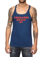 DSQUARED - COTTON LINEN JERSEY TANK TOP