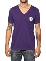 DSQUARED - CANADA BAGDE COTTON JERSEY T-SHIRT
