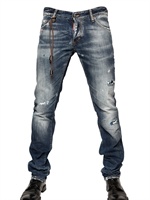 DSQUARED - 19CM WASHED DENIM SLIM FIT JEANS
