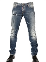 DSQUARED - 19CM WASHED DENIM SLIM FIT JEANS