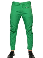 DSQUARED - 17CM COTTON BIKER FIT TROUSERS