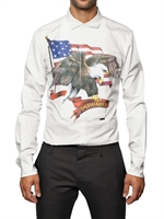 DSQUARED - ADLER DRUCK BAUMWOLL POPLIN HEMD